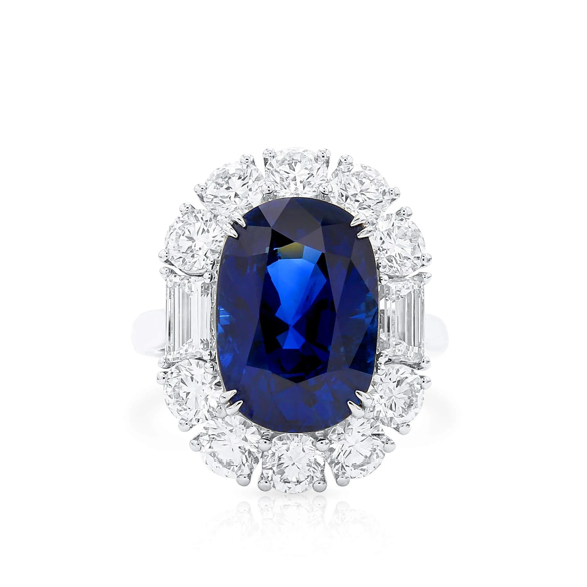 Natural Vivid Blue Sapphire Ring, 13.16 Ct. TW, Oval shape GRS Certified,Sapphire Rings