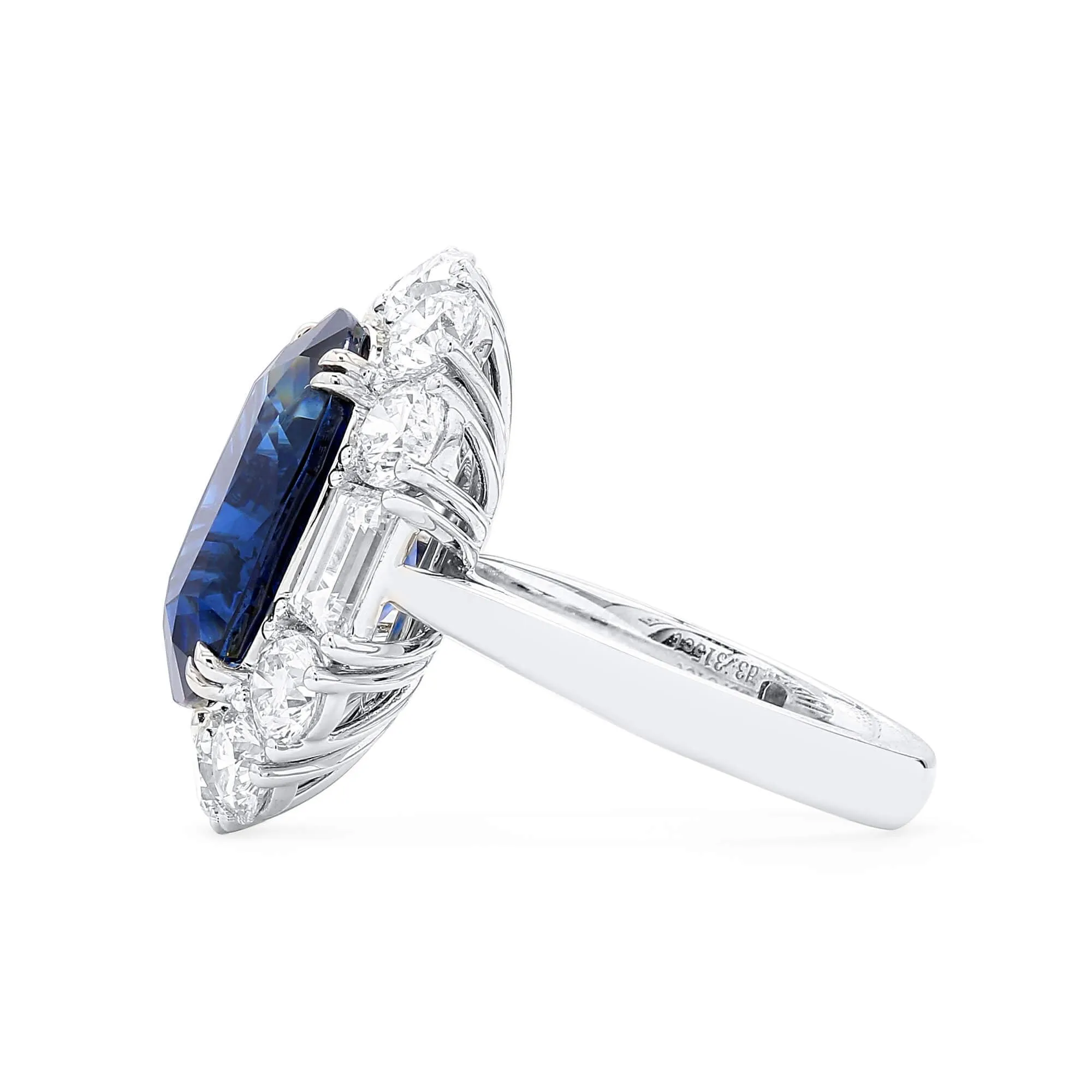 Natural Vivid Blue Sapphire Ring, 13.16 Ct. TW, Oval shape GRS Certified,Sapphire Rings