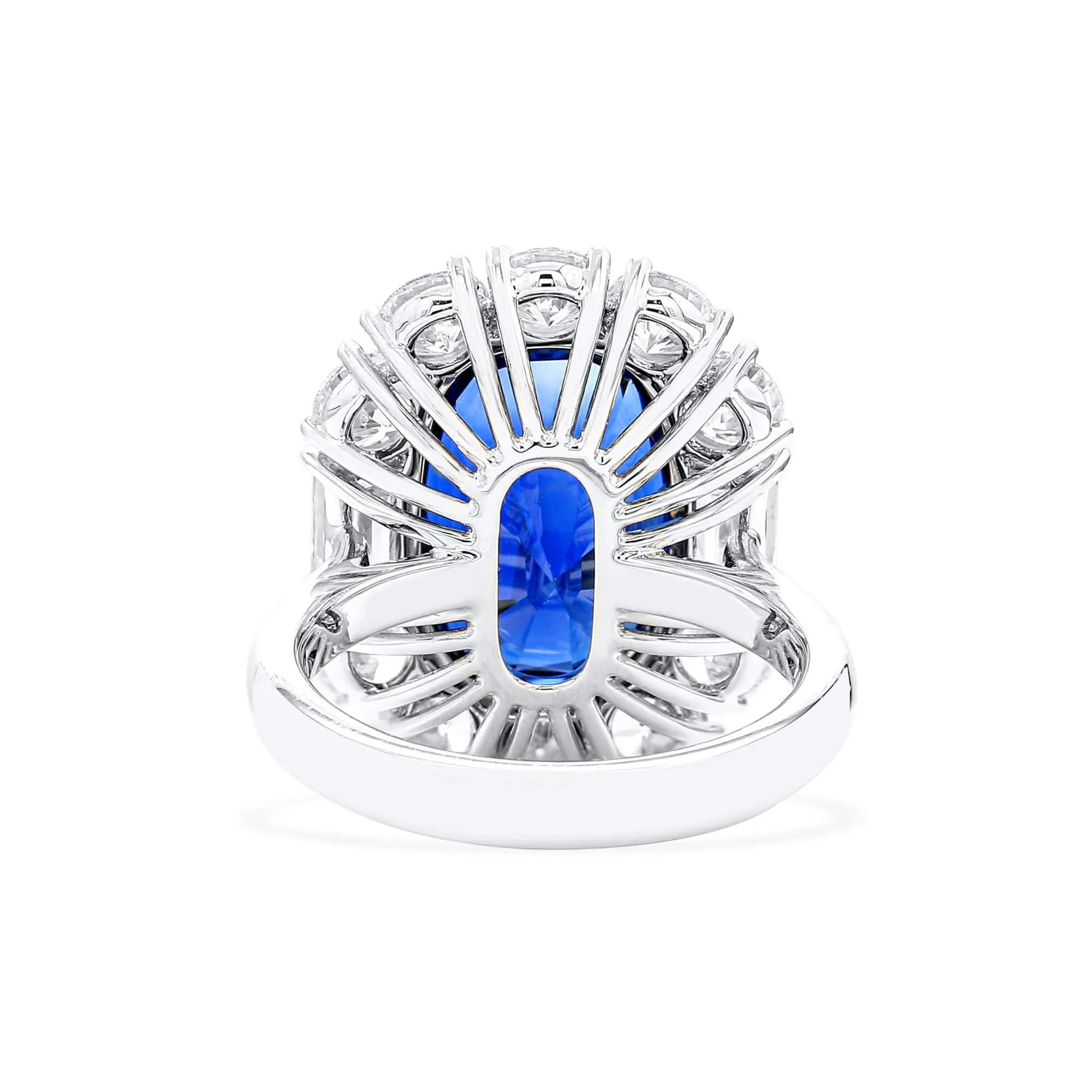 Natural Vivid Blue Sapphire Ring, 13.16 Ct. TW, Oval shape GRS Certified,Sapphire Rings