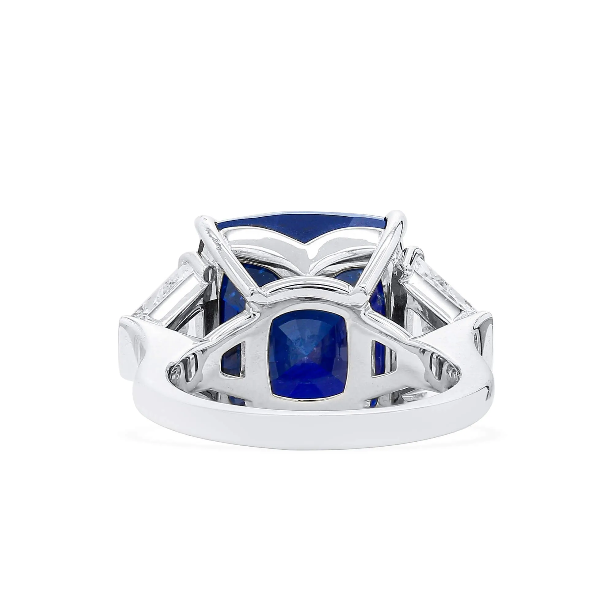 Natural Vivid Blue Sapphire Ring, 21.13 Ct. TW, Cushion shape SSEF Certified,Sapphire Rings