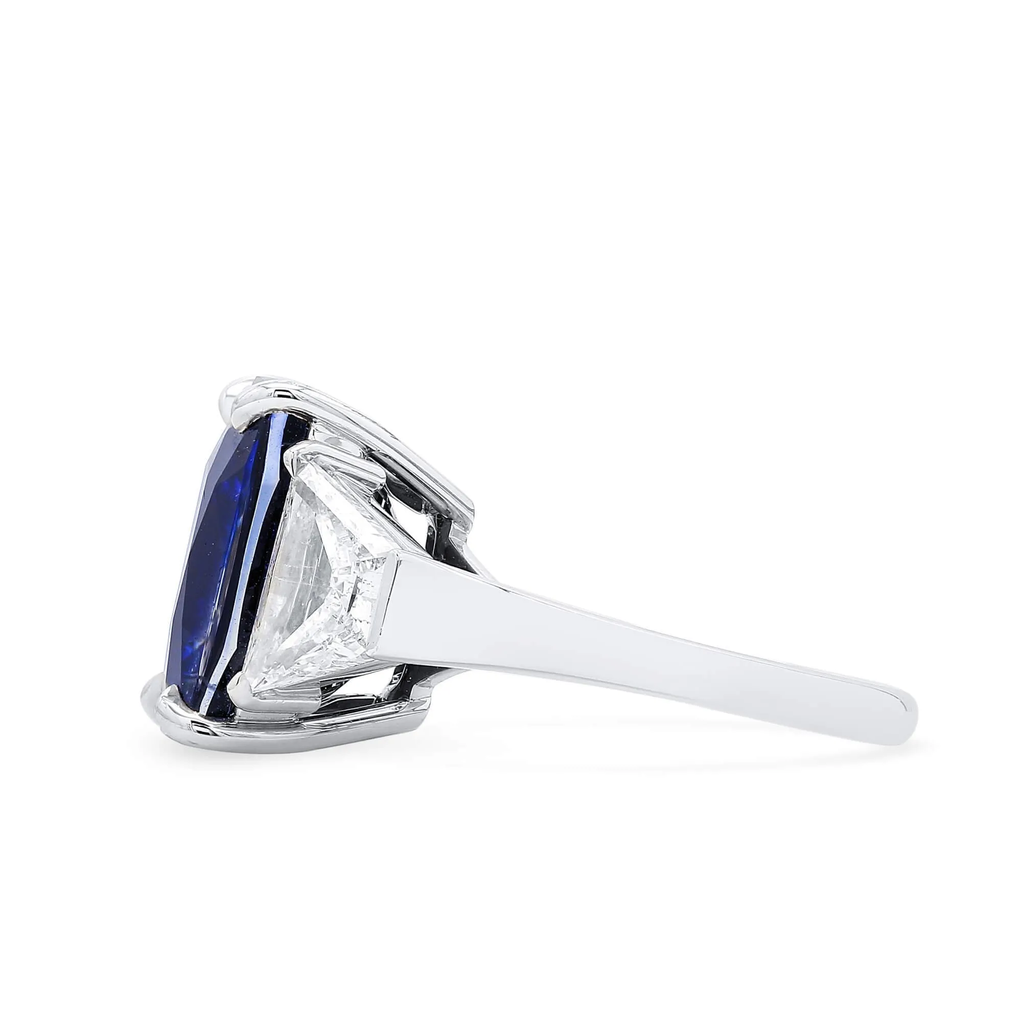Natural Vivid Blue Sapphire Ring, 21.13 Ct. TW, Cushion shape SSEF Certified,Sapphire Rings