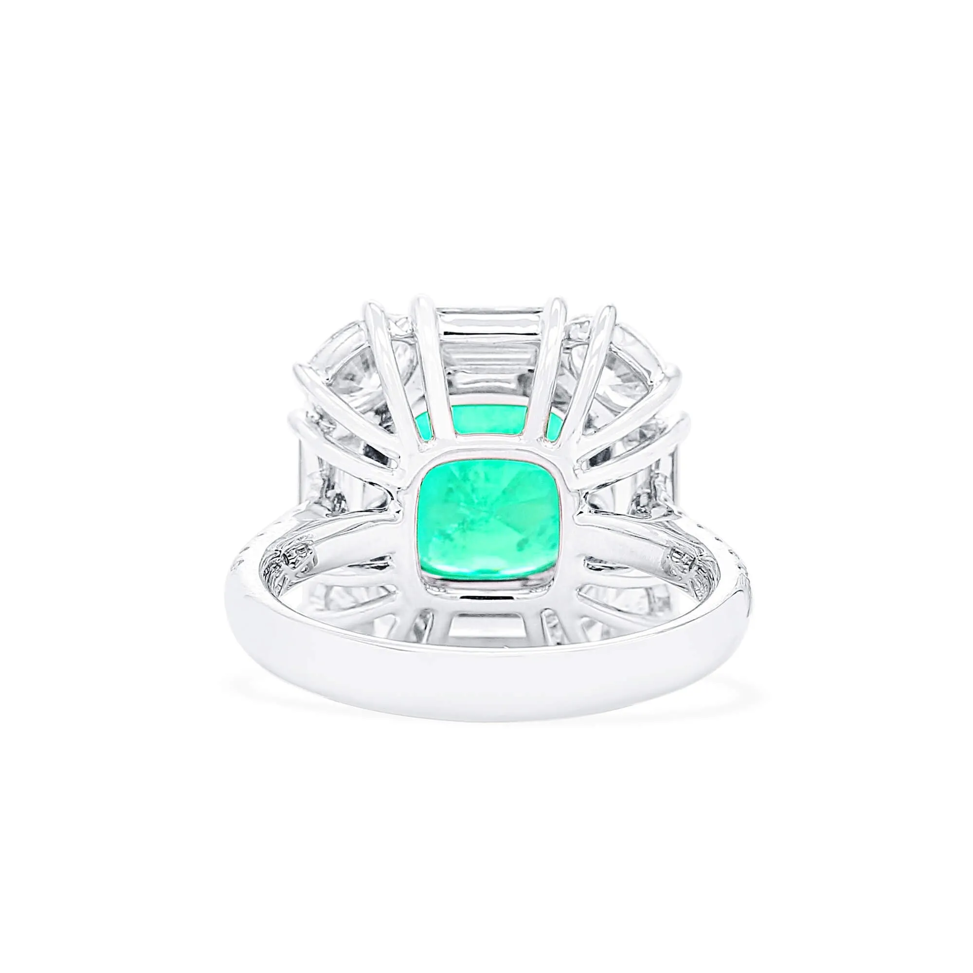 Natural Vivid Green Colombia Emerald Ring, 6.06 Ct. TW, Cushion shape GRS Certified,Emerald Rings