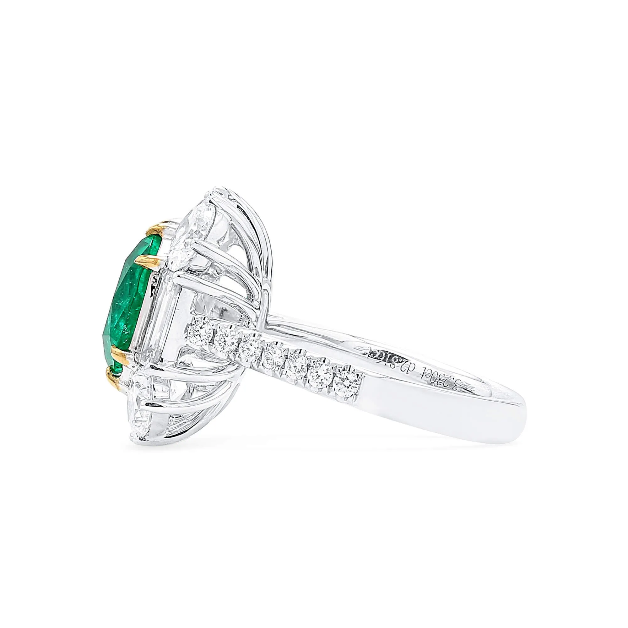 Natural Vivid Green Colombia Emerald Ring, 6.06 Ct. TW, Cushion shape GRS Certified,Emerald Rings