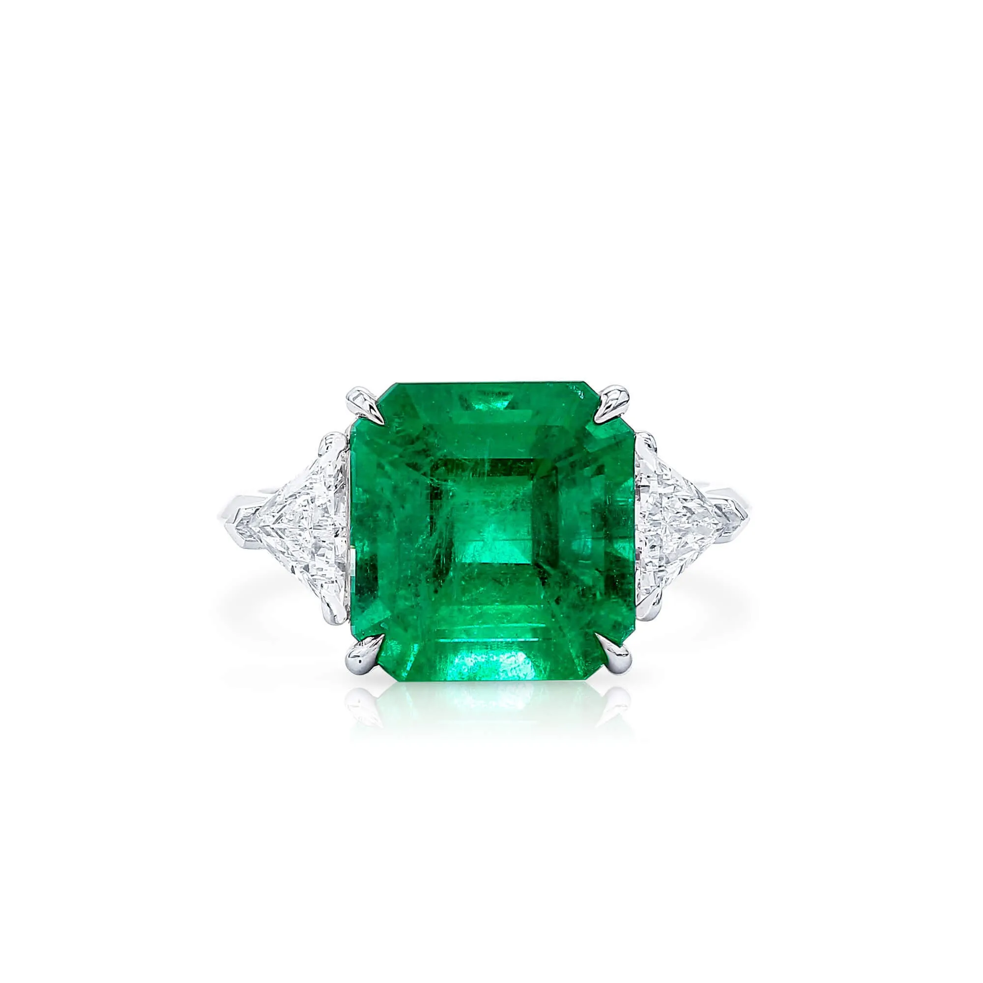Natural Vivid Green Colombia Emerald Ring, 6.47 Ct. TW, Octagonal shape GRS Certified,Emerald Rings