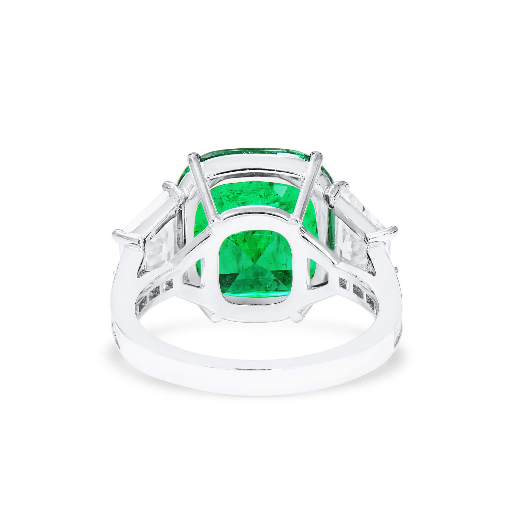 Natural Vivid Green Colombia Emerald Ring, 9.15 Ct. TW, Cushion shape GRS Certified,Emerald Rings