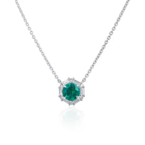 Natural Vivid Green Colombian Emerald Pendant|0.75 Ct. (1.04 Ct. TW), GRS2020-128127,Emerald Pendant
