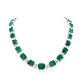 Natural Vivid Green Emerald and Diamond Necklace, 97.77 Ct. (119.01 Ct. TW), JCNG01106740,Emerald Pendant