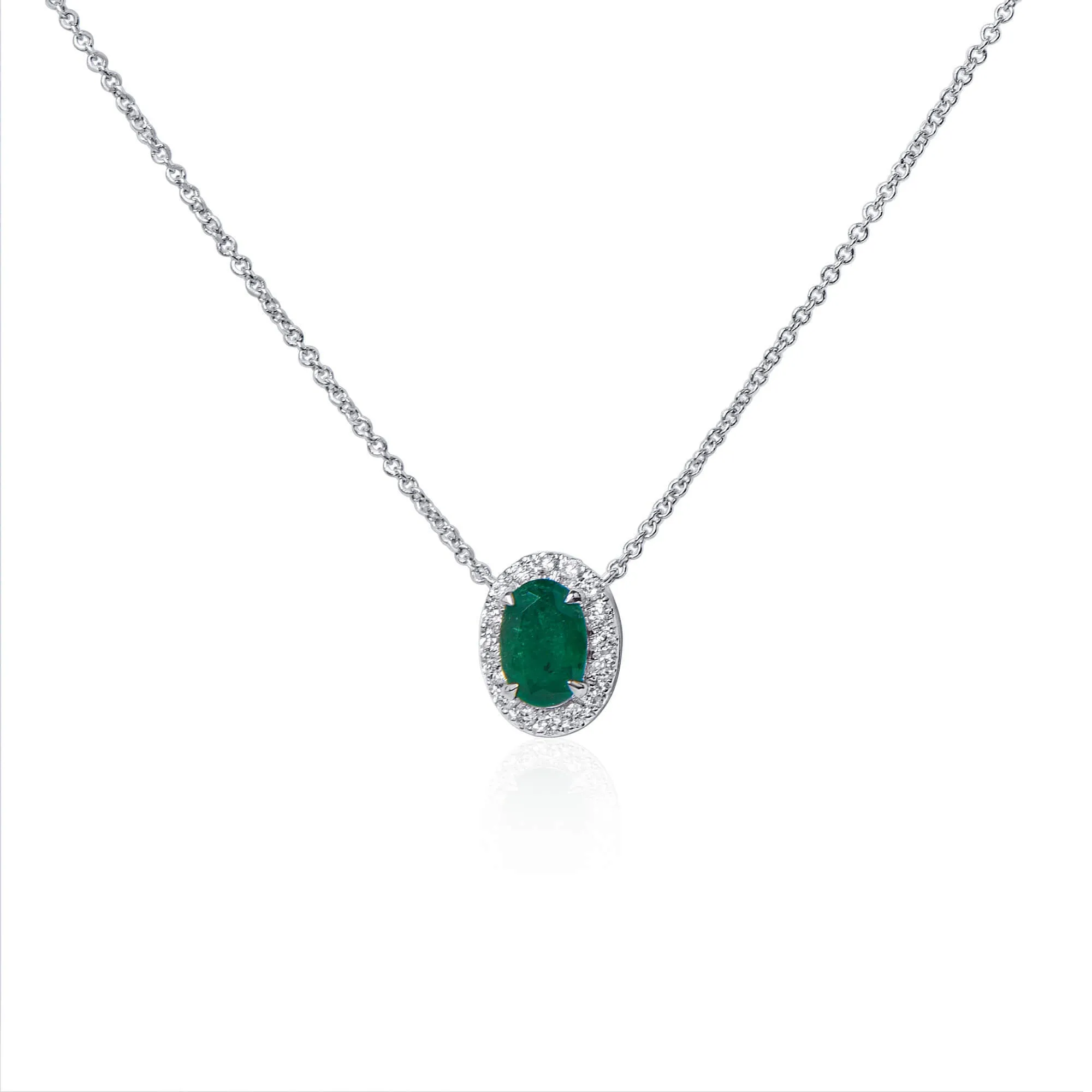 Natural vivid green emerald pendant, 0.61 CT. (0.72 CT. TW), G2112110233,Emerald Pendant
