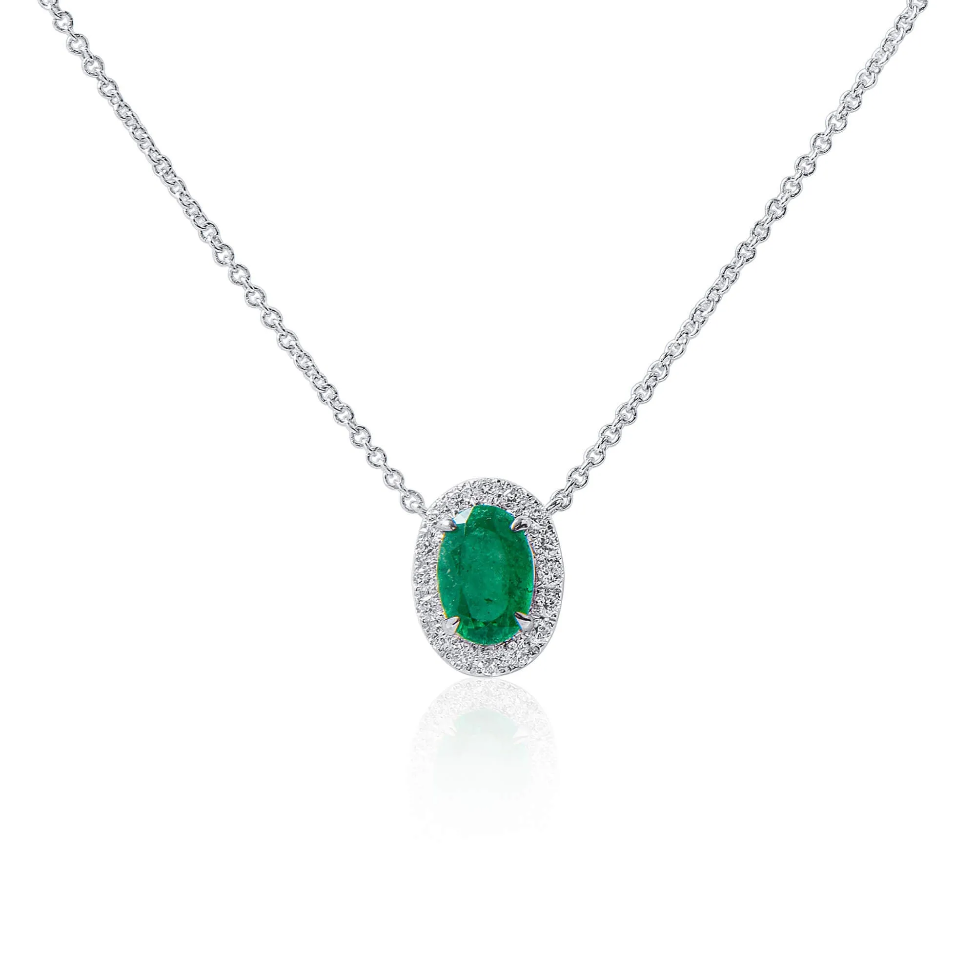 Natural vivid green emerald pendant, 0.62 CT. (0.74 CT. TW), G2112110234,Emerald Pendant