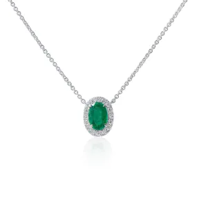 Natural vivid green emerald pendant, 0.62 CT. (0.74 CT. TW), G2112110234,Emerald Pendant