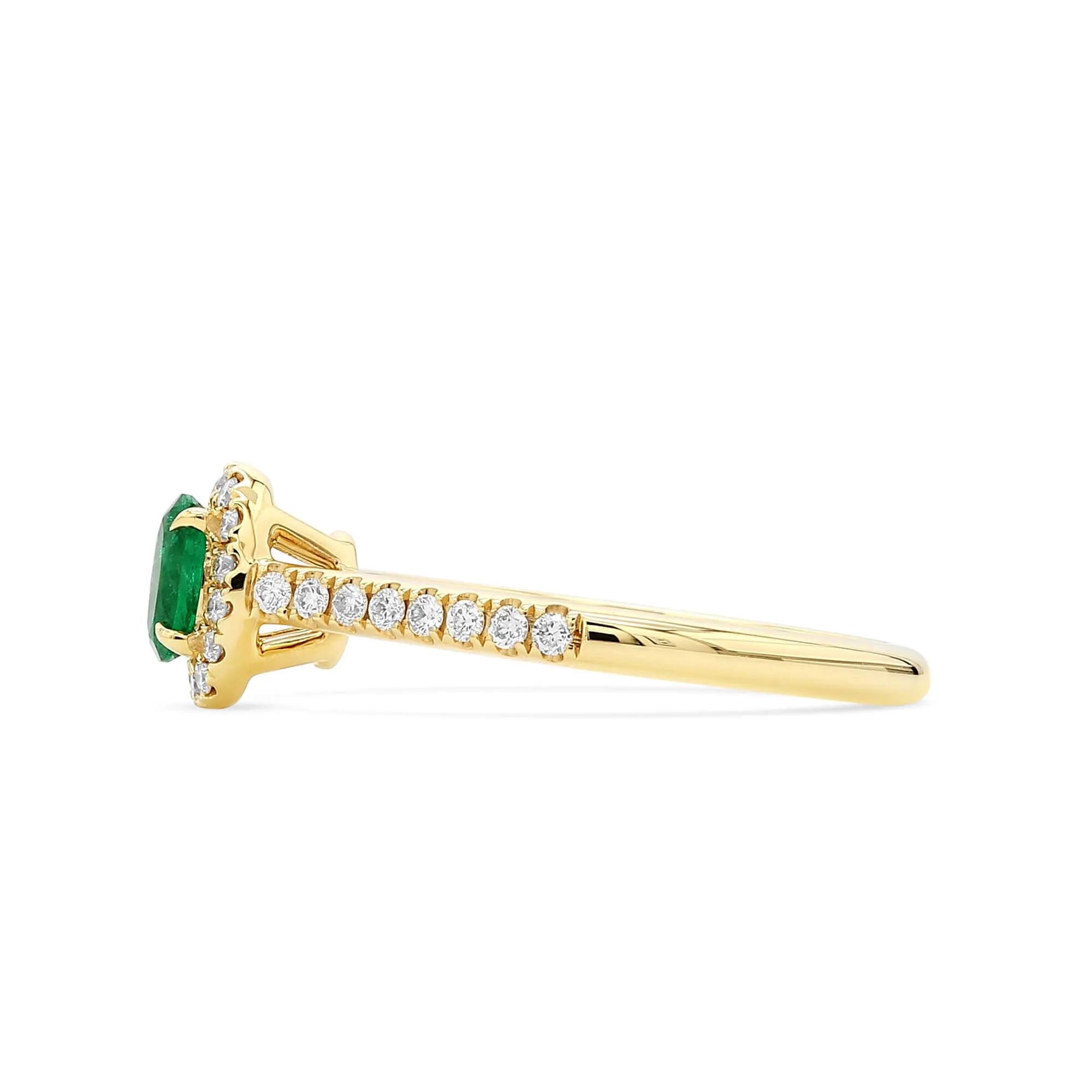 Natural Vivid Green Emerald Ring, 0.52 Ct. TW,Emerald Rings