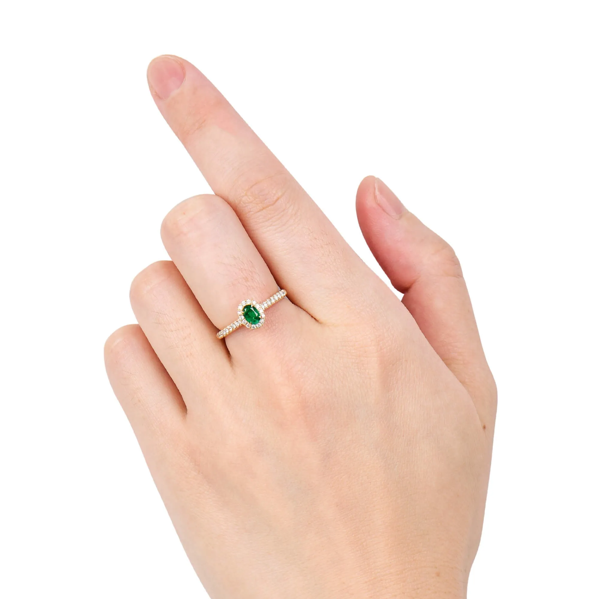 Natural Vivid Green Emerald Ring, 0.52 Ct. TW,Emerald Rings
