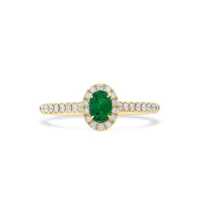 Natural Vivid Green Emerald Ring, 0.52 Ct. TW,Emerald Rings