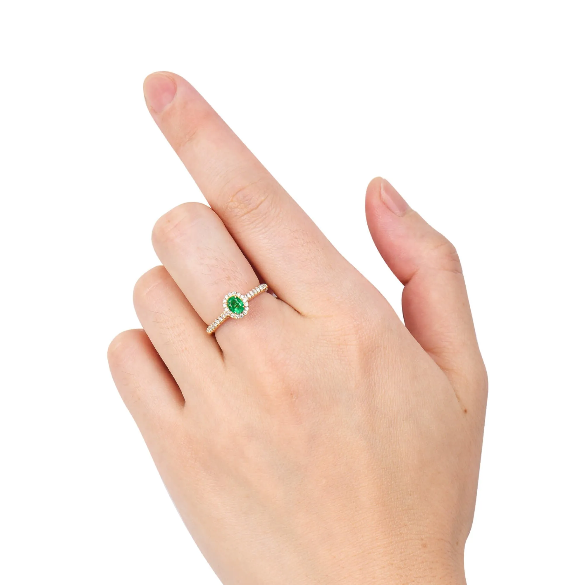 Natural Vivid Green Emerald Ring, 0.60 Ct. TW,Emerald Rings