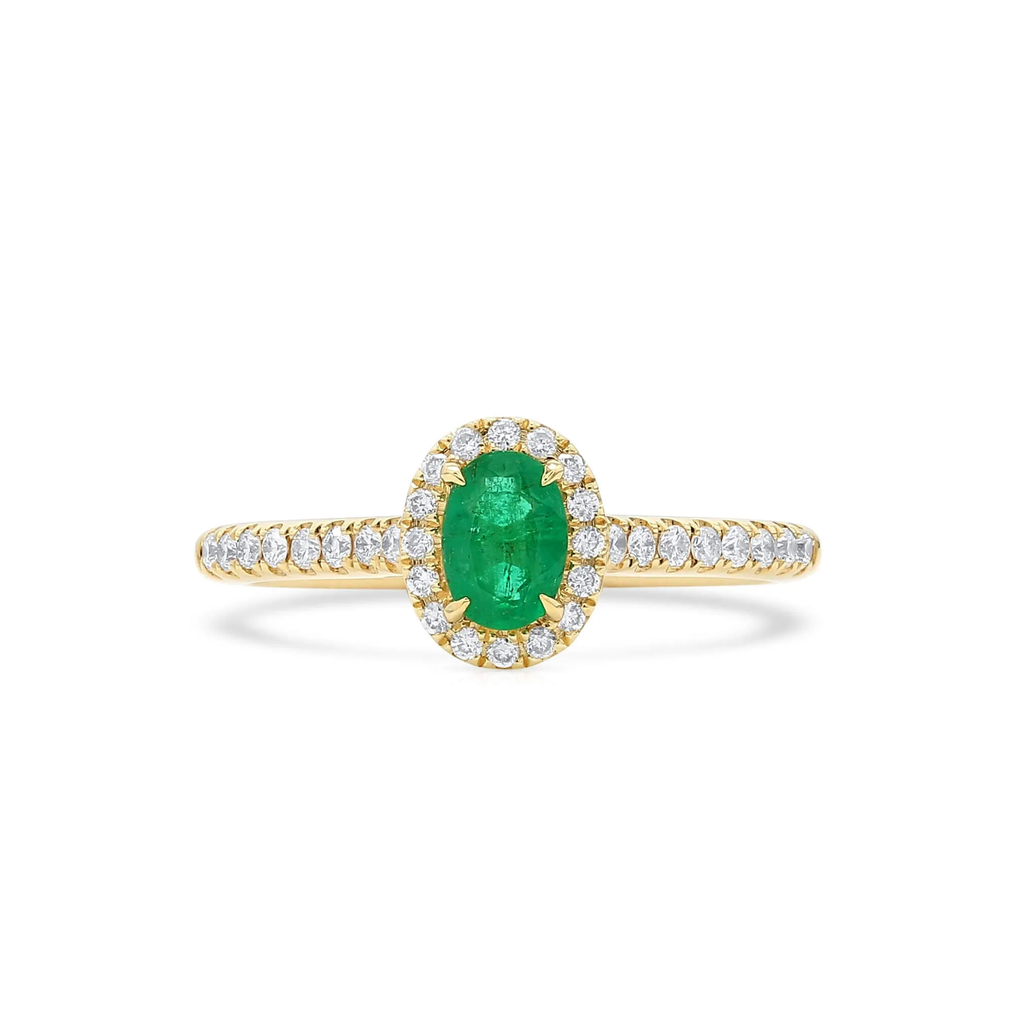 Natural Vivid Green Emerald Ring, 0.60 Ct. TW,Emerald Rings