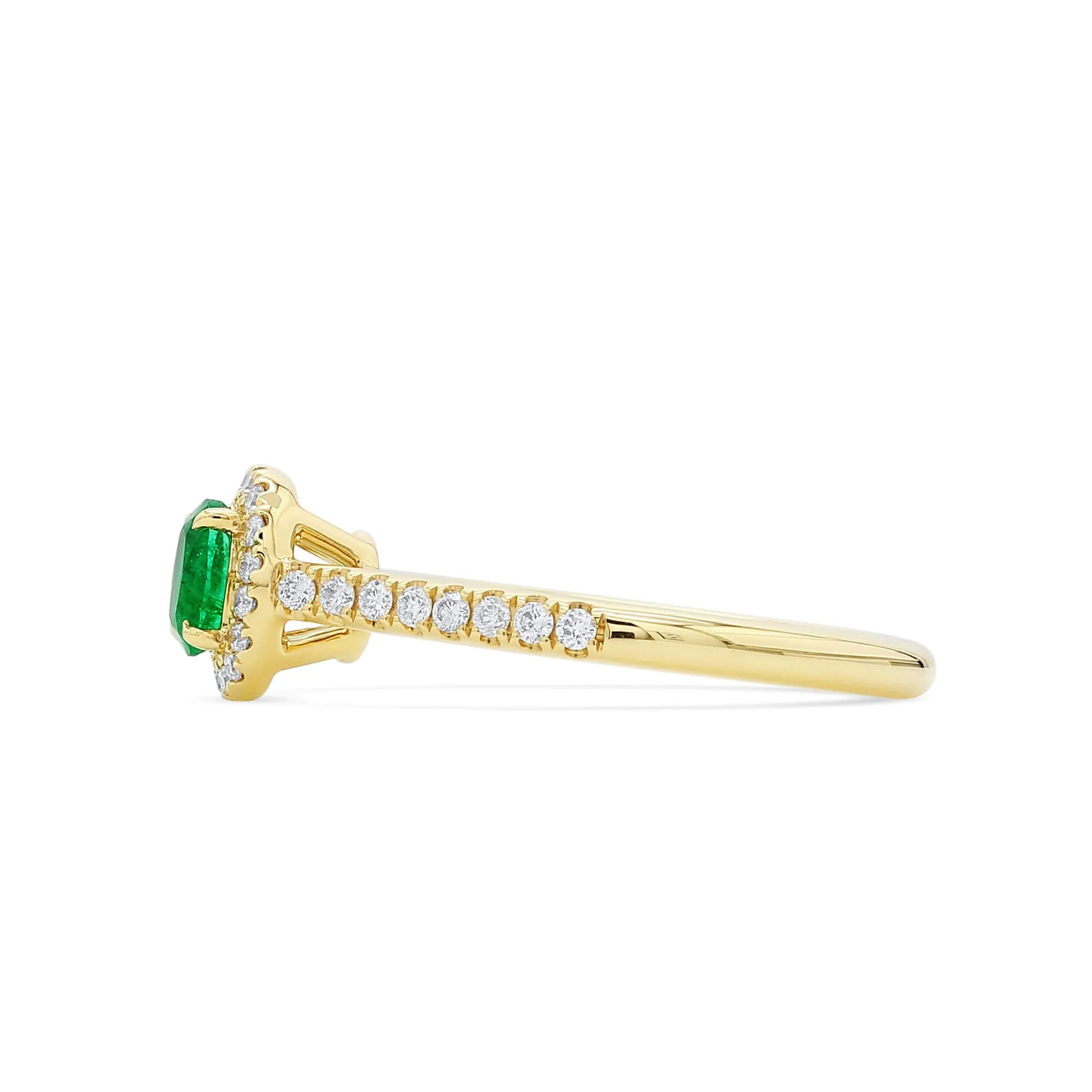 Natural Vivid Green Emerald Ring, 0.60 Ct. TW,Emerald Rings