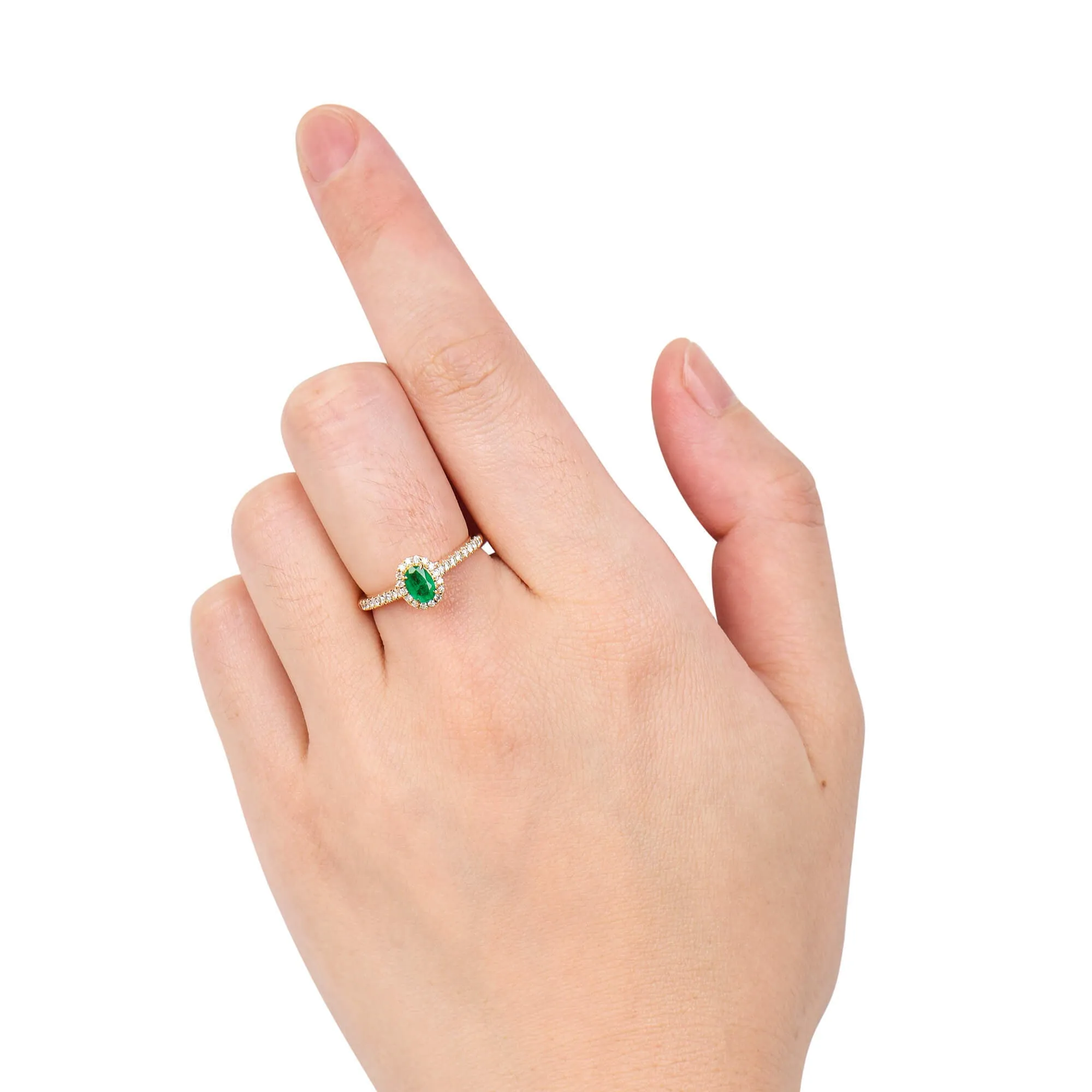 Natural Vivid Green Emerald Ring, 0.60 Ct. TW,Emerald Rings