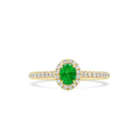Natural Vivid Green Emerald Ring, 0.60 Ct. TW,Emerald Rings