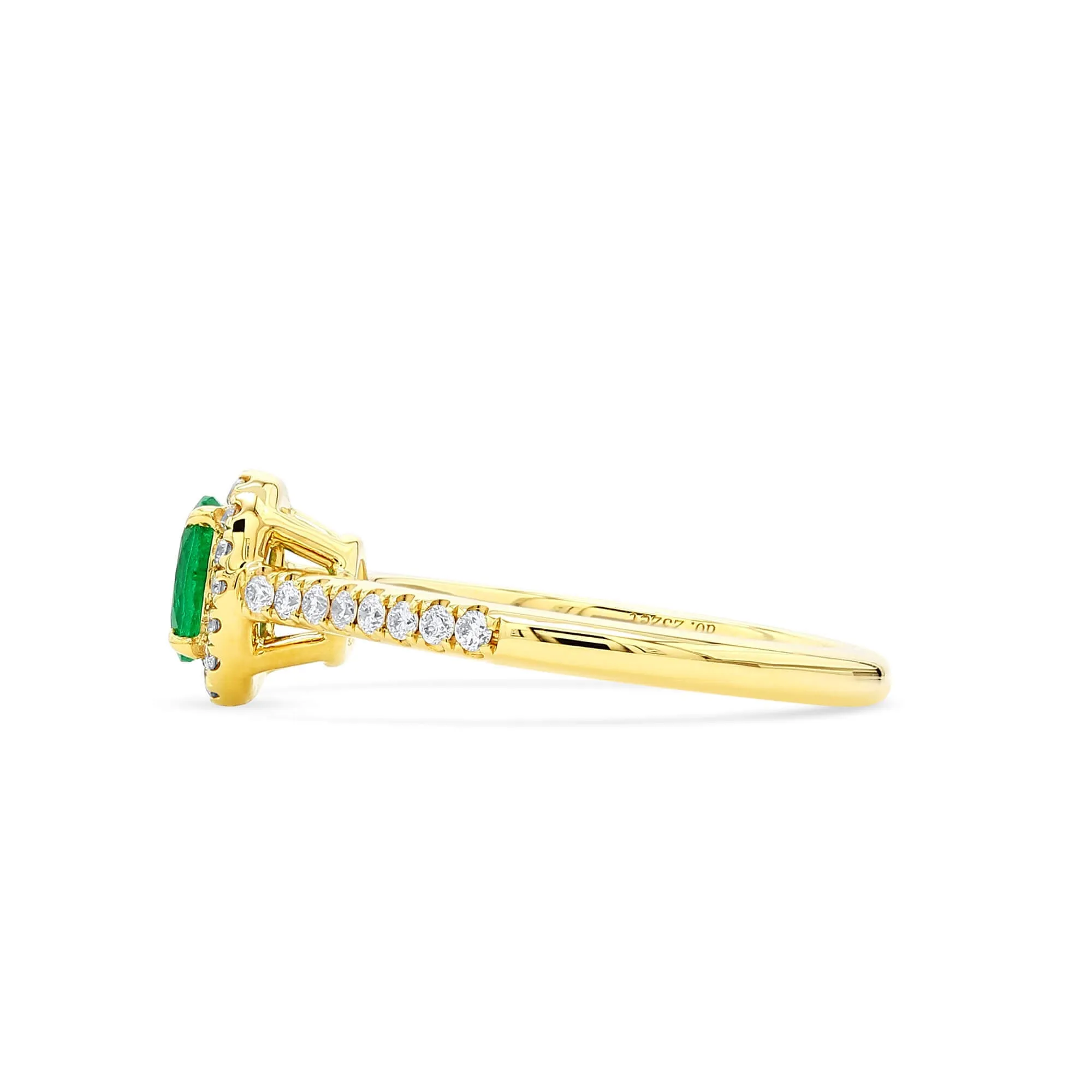 Natural Vivid Green Emerald Ring, 0.60 Ct. TW,Emerald Rings