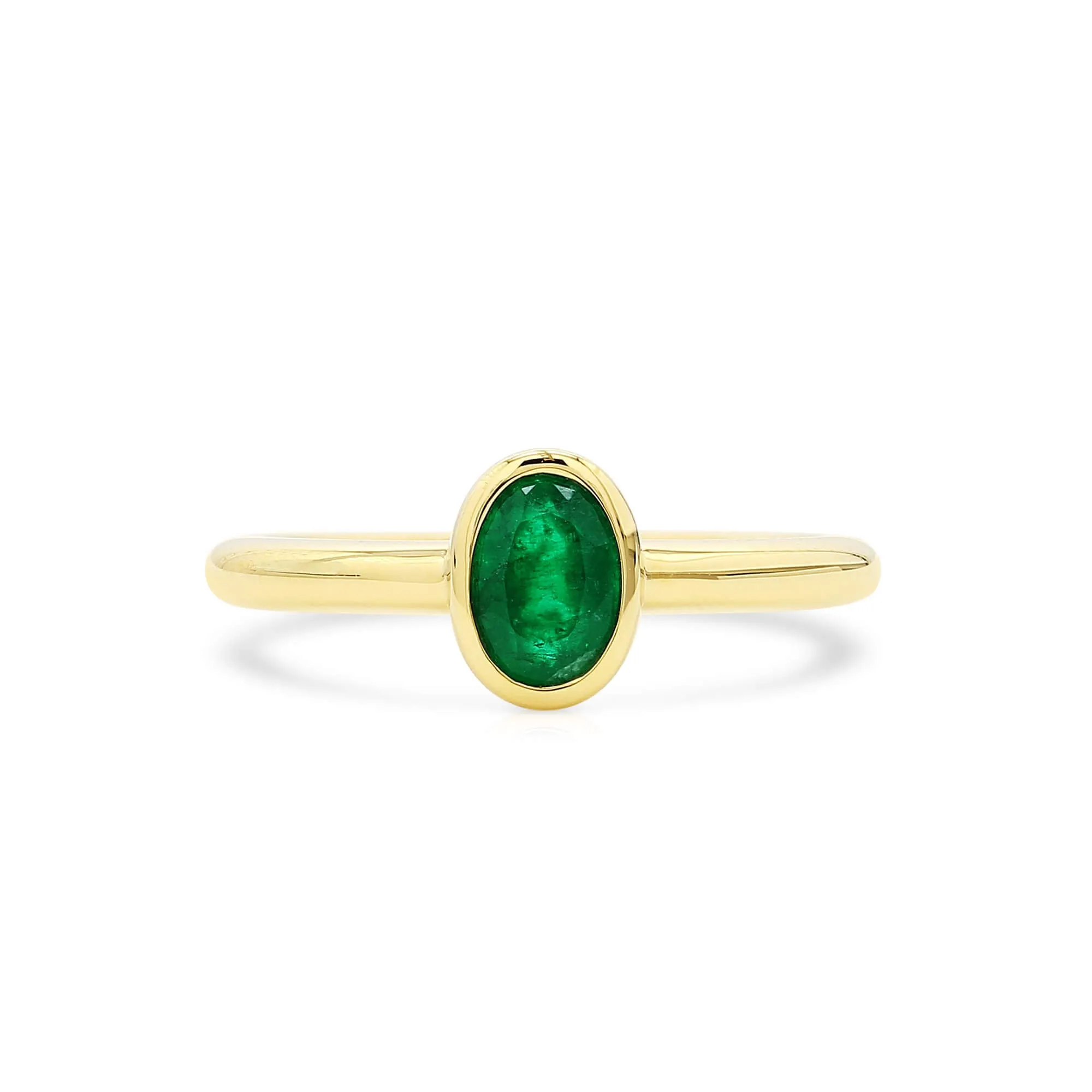 Natural Vivid Green Emerald Ring, 0.64 Ct. TW,Emerald Rings