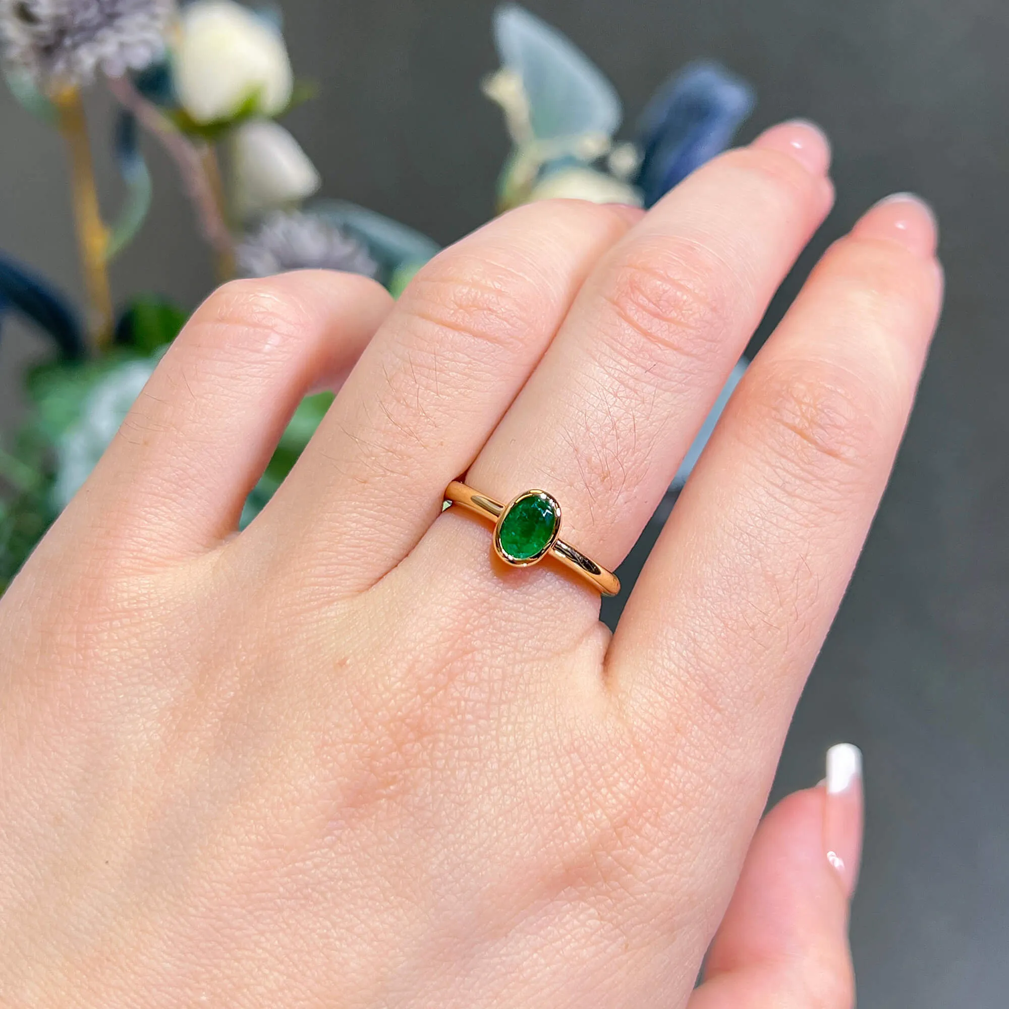 Natural Vivid Green Emerald Ring, 0.64 Ct. TW,Emerald Rings