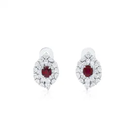 Natural Vivid Red Burma Ruby Earrings, 3.87 Ct. TW, GRS Certified, unheated,Ruby Earrings