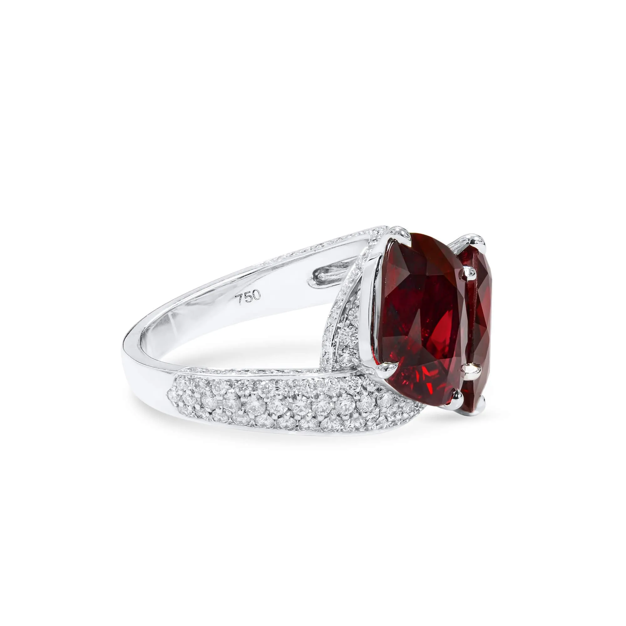 Natural Vivid Red Burma Spinel Ring, 11.62 Ct. TW, Cushion shape GRS Certified,Ruby Rings