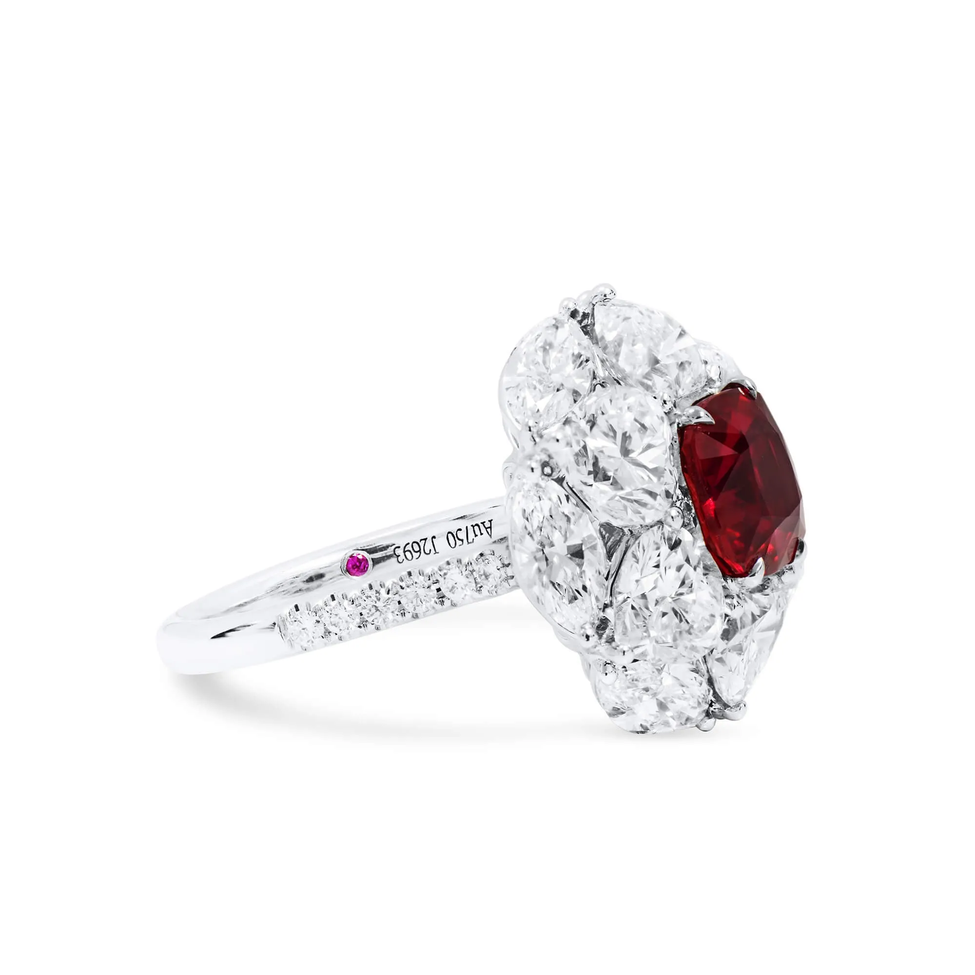 Natural Vivid Red Ruby and Diamond Ring, 2.62 Ct. (9.34 Ct. TW), GRS2023-058846, Unheated,Ruby Rings