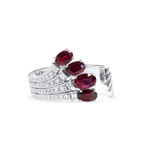 Natural Vivid Red Ruby Ring, 1.97 Ct. TW, Oval shape EG_LAB Certified,Ruby Rings