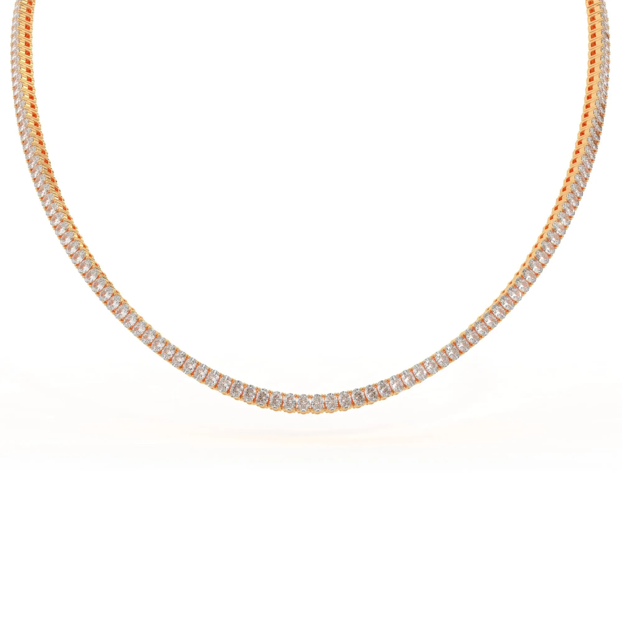 Oval shape diamond tennis necklace, 16.0 Ct. TW,Pendant&Necklace