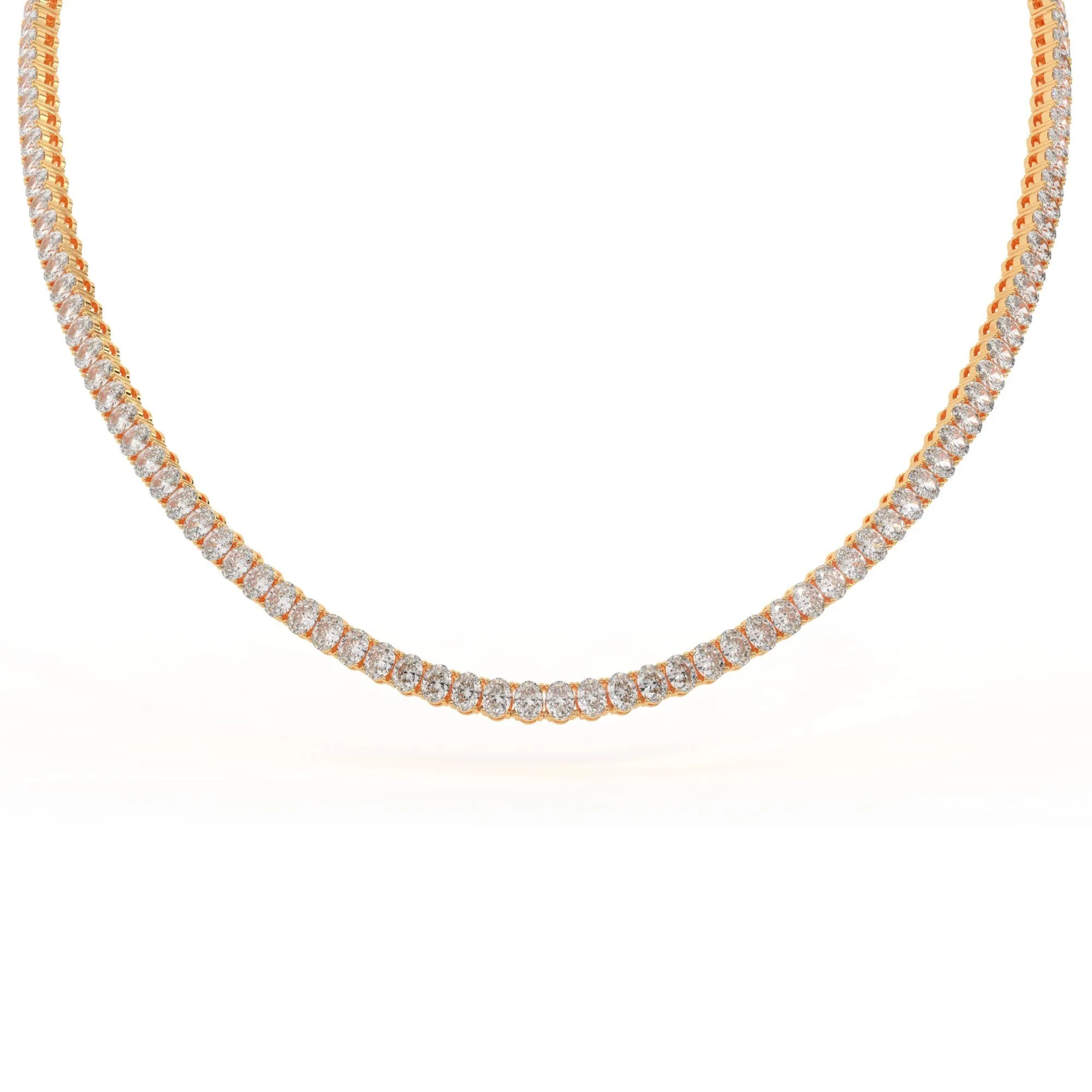 Oval shape diamond tennis necklace, 25.0 Ct. TW,Pendant&Necklace