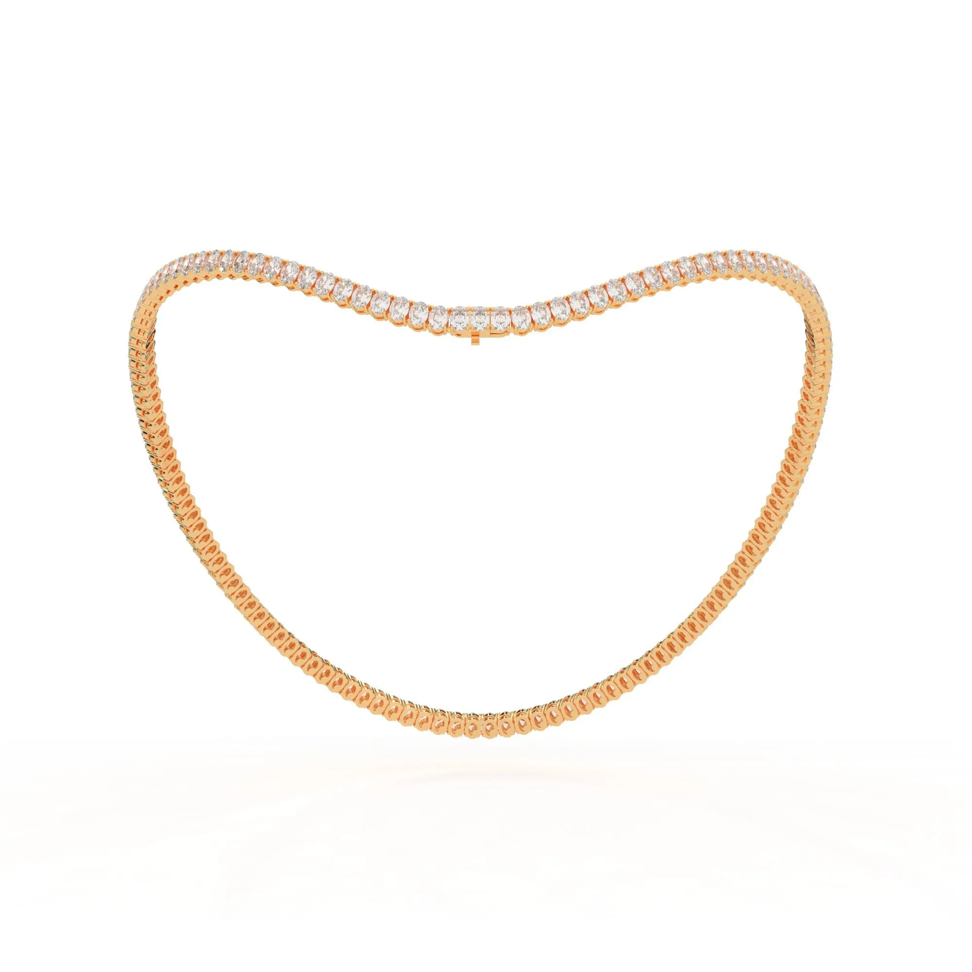Oval shape diamond tennis necklace, 25.0 Ct. TW,Pendant&Necklace