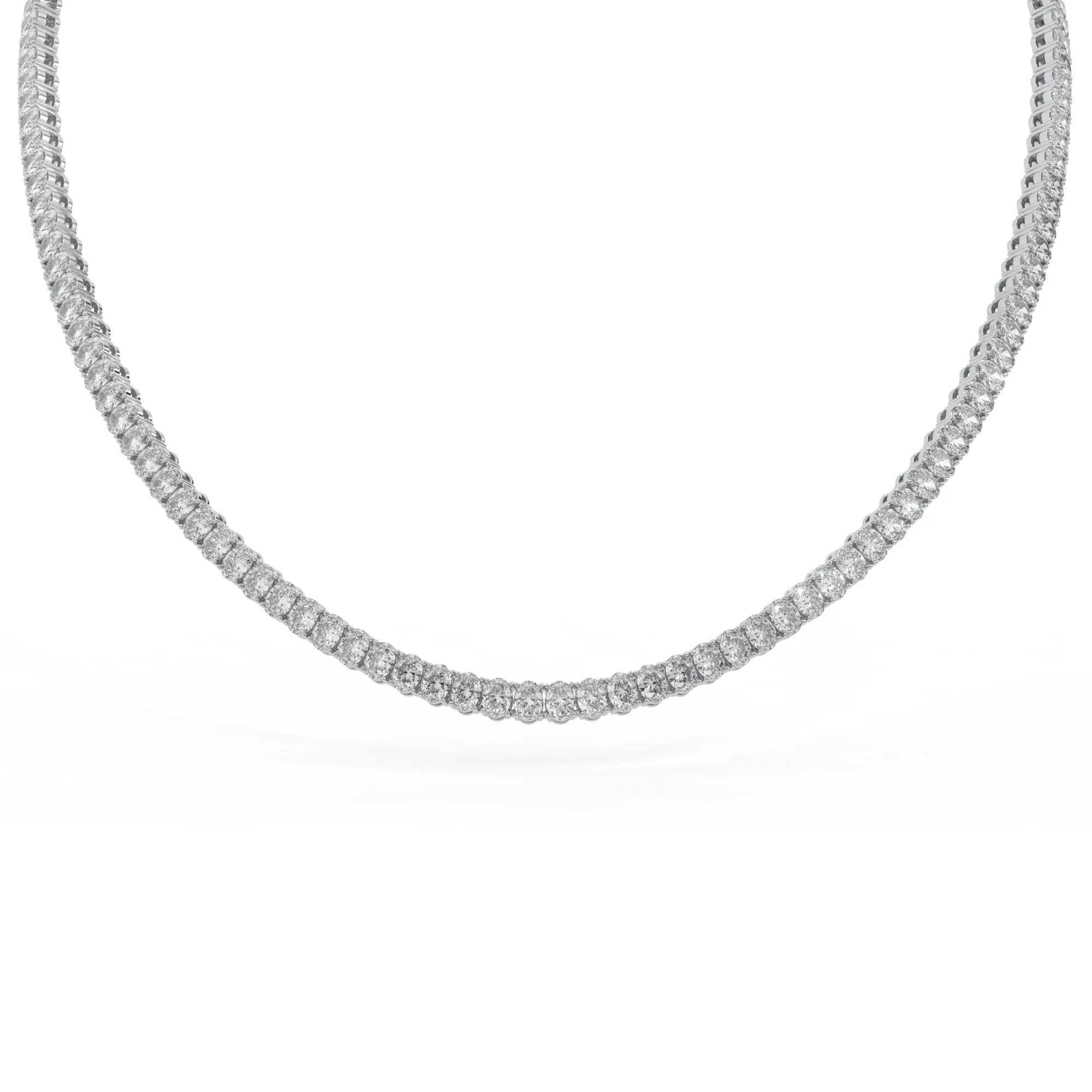 Oval shape diamond tennis necklace, 25.0 Ct. TW,Pendant&Necklace