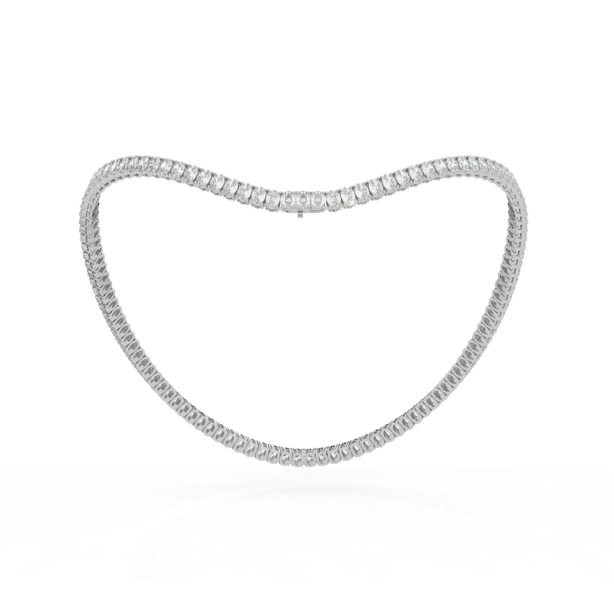 Oval shape diamond tennis necklace, 32.0 Ct. TW,Pendant&Necklace