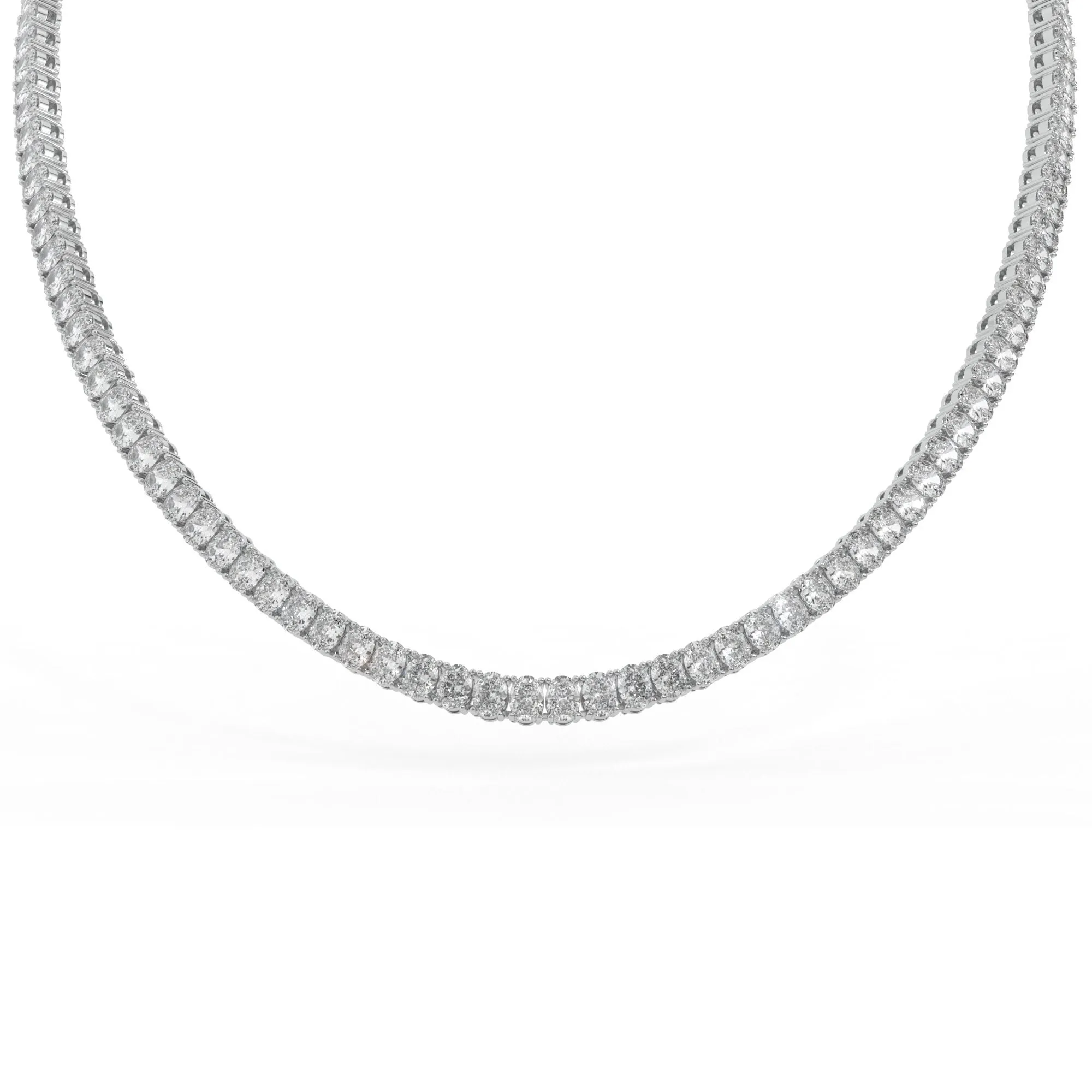 Oval shape diamond tennis necklace, 32.0 Ct. TW,Pendant&Necklace