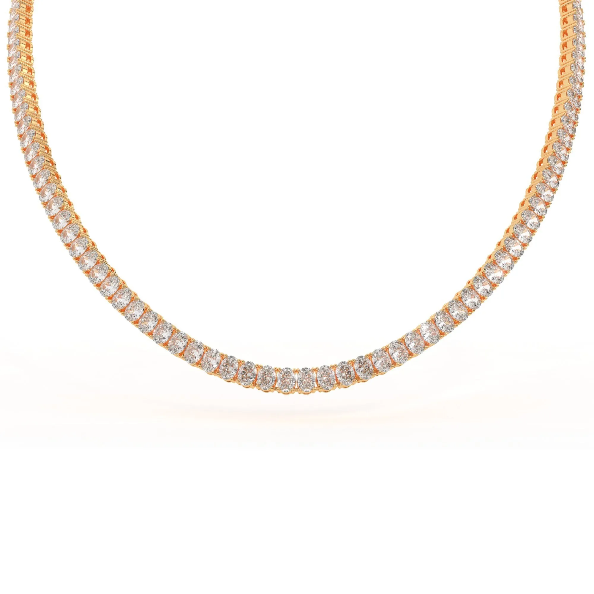 Oval shape diamond tennis necklace, 32.0 Ct. TW,Pendant&Necklace