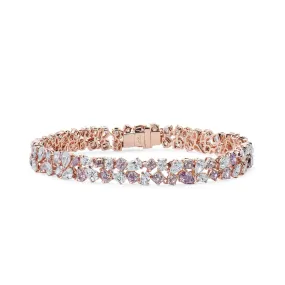 Pink and White Diamond Bracelet, 6.01 Ct. (12.75 Ct. TW), Multishape,Pink Diamond Bracelet