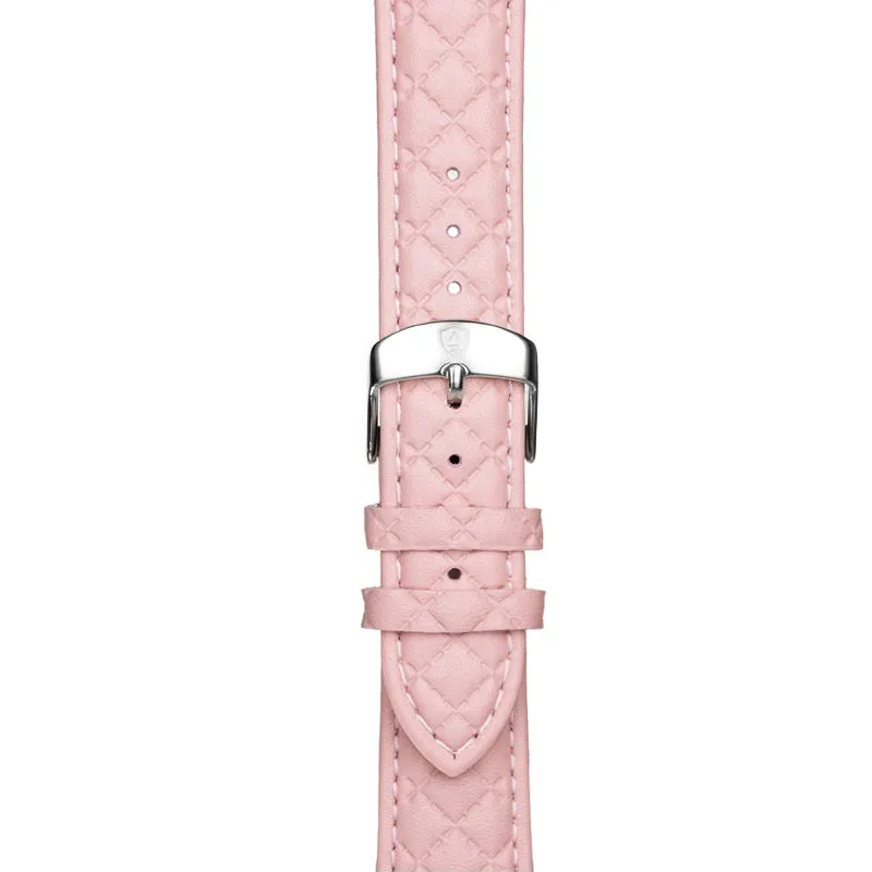 Pink/Silver Leather Band,Premium watch strap