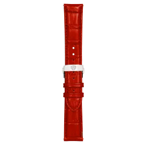 Red Calfskin Leather Band w/ Silver Accent,Premium watch strap