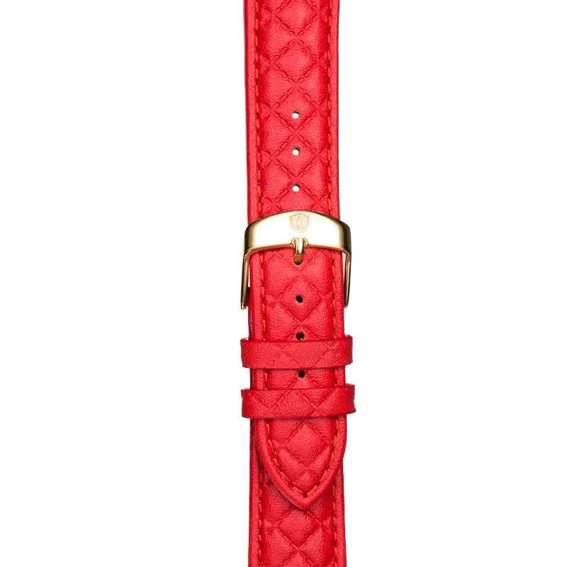 Red/Gold Leather Band,Premium watch strap