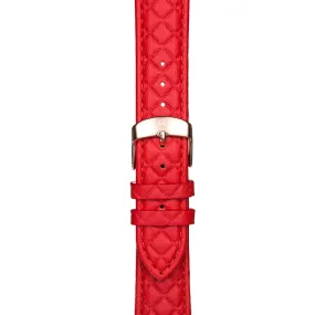 Red/Rose Leather Band,Premium watch strap