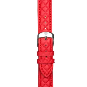 Red/Silver Leather Band,Premium watch strap