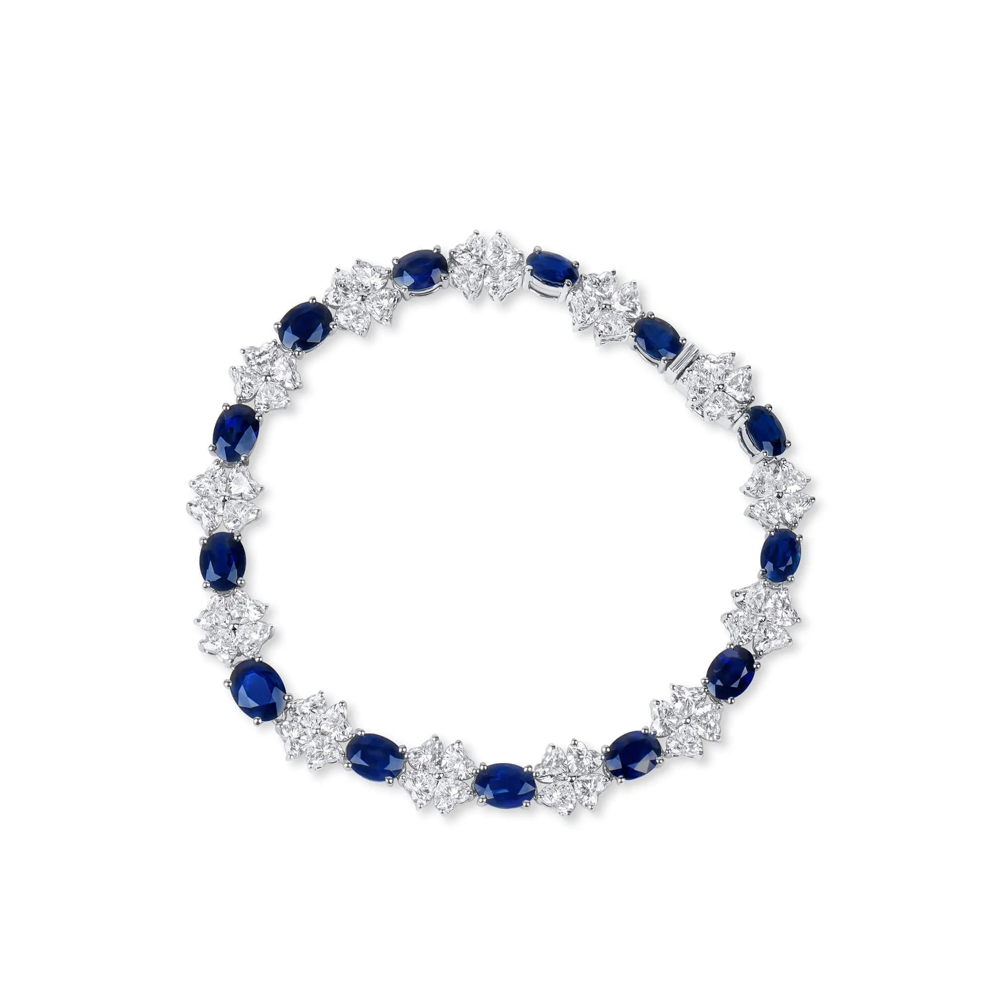 Royal Blue Burmese Sapphire And Diamond Bracelet, 8.97 Ct. (16.79 Ct. TW), 20764415, Unheated,Sapphire Bracelet