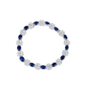 Royal Blue Burmese Sapphire And Diamond Bracelet, 8.97 Ct. (16.79 Ct. TW), 20764415, Unheated,Sapphire Bracelet