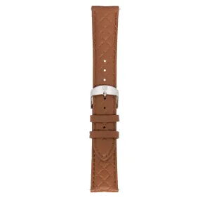 Tan/Silver Leather Band,Premium watch strap