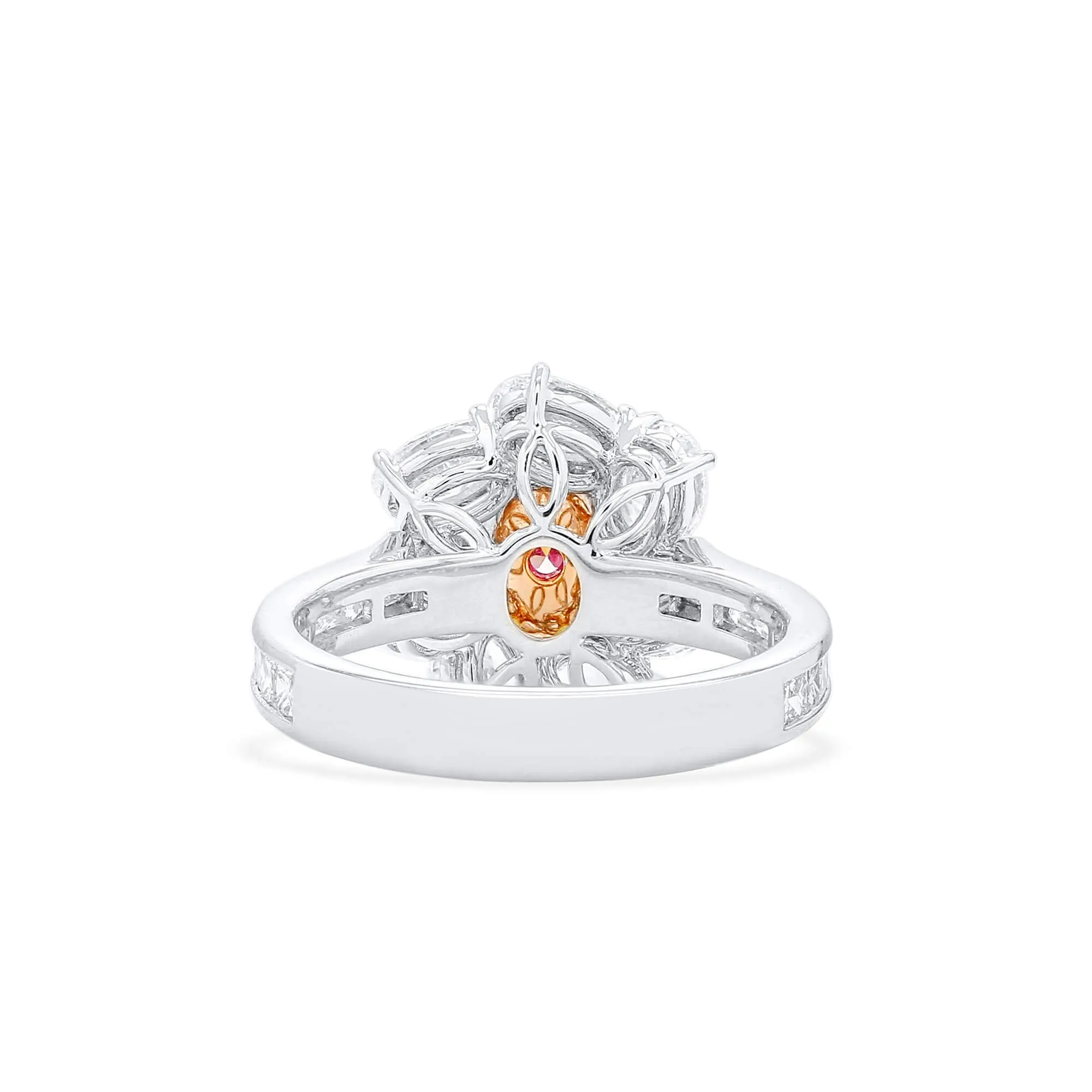 Very Light Pink and White Diamond Ring,0.50 Ct. (3.09 Ct. TW), Oval Shape, GIA Certified, 2225230737,Rings Colored Diamond