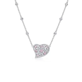 Very Light Pink Diamond Pendant, 4.70 Ct. TW, MIX shape,Pendant&Necklace