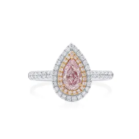 Very Light Pink Diamond Ring, 1.23 Ct. TW, Pear shape, GIA Certified,Rings Colored Diamond