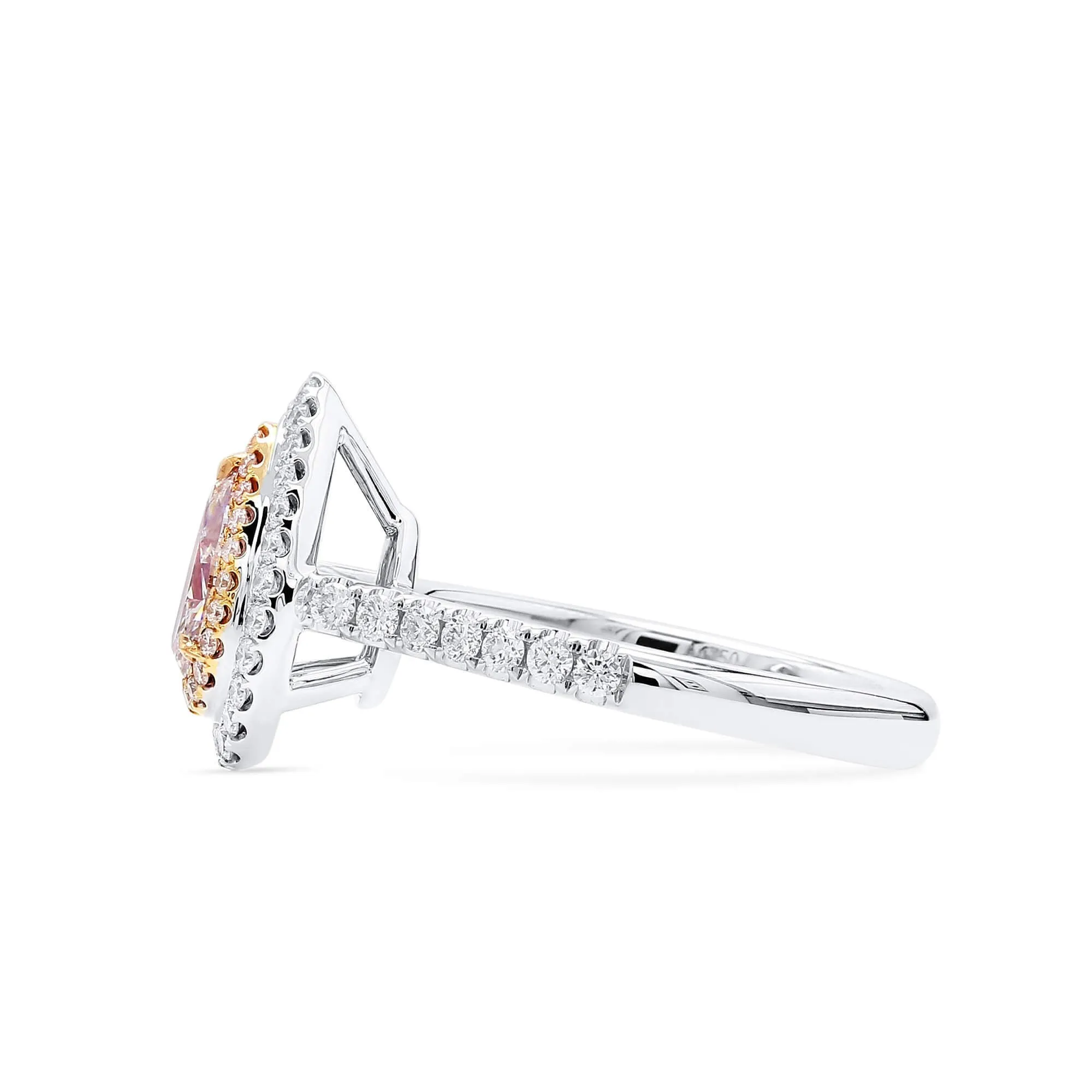 Very Light Pink Diamond Ring, 1.23 Ct. TW, Pear shape, GIA Certified,Rings Colored Diamond