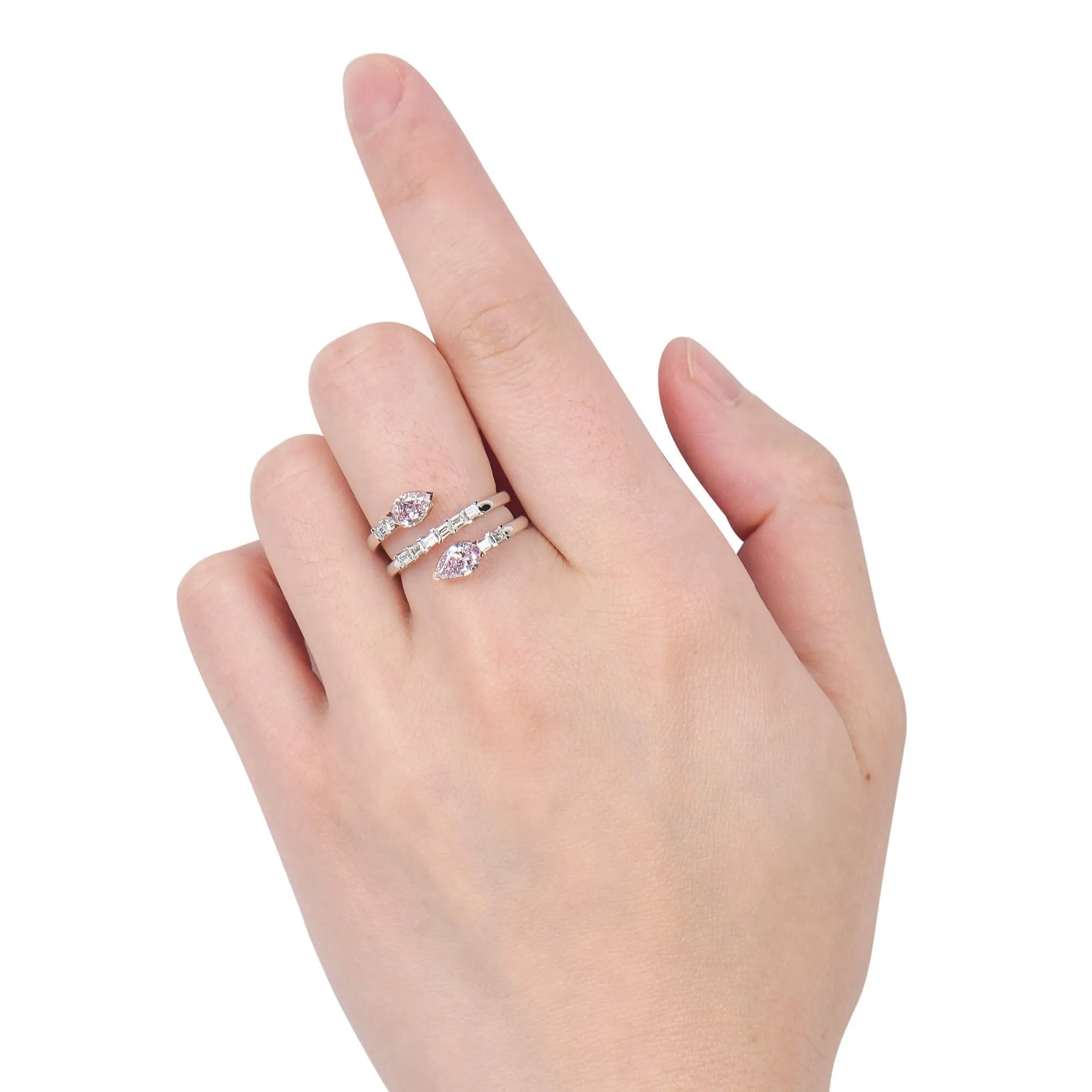 Very Light Pink Diamond Ring, 1.33 Ct. TW, Pear shape, GIA Certified,Rings Colored Diamond